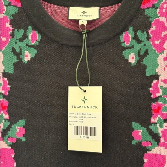 NWT Tuckernuck Climbing Roses Knit Jacquard Marie Dress L - Picture 12 of 14